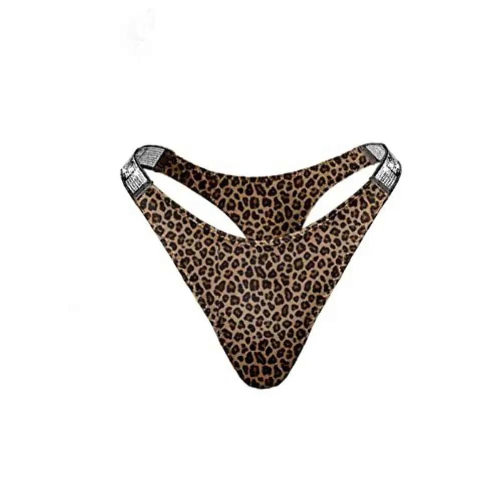 Love Salve Rhinestone Embellished Cotton Thong: Dazzling Brazilian Lingerie for Women - Love Salve